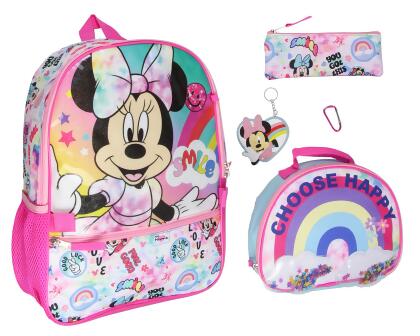 Disney Minnie Mouse Choose Happy Backpack Lunch Box 5pc Set 