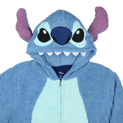 Disney Lilo & Stitch Adult Stitch Kigurumi Cosplay Costume Sherpa Union  Suit Pajama Outfit