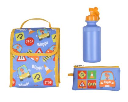Blippi Backpack Safety First Kids School Travel Backpack 5 PC Set with Lunch Box Multicoloured