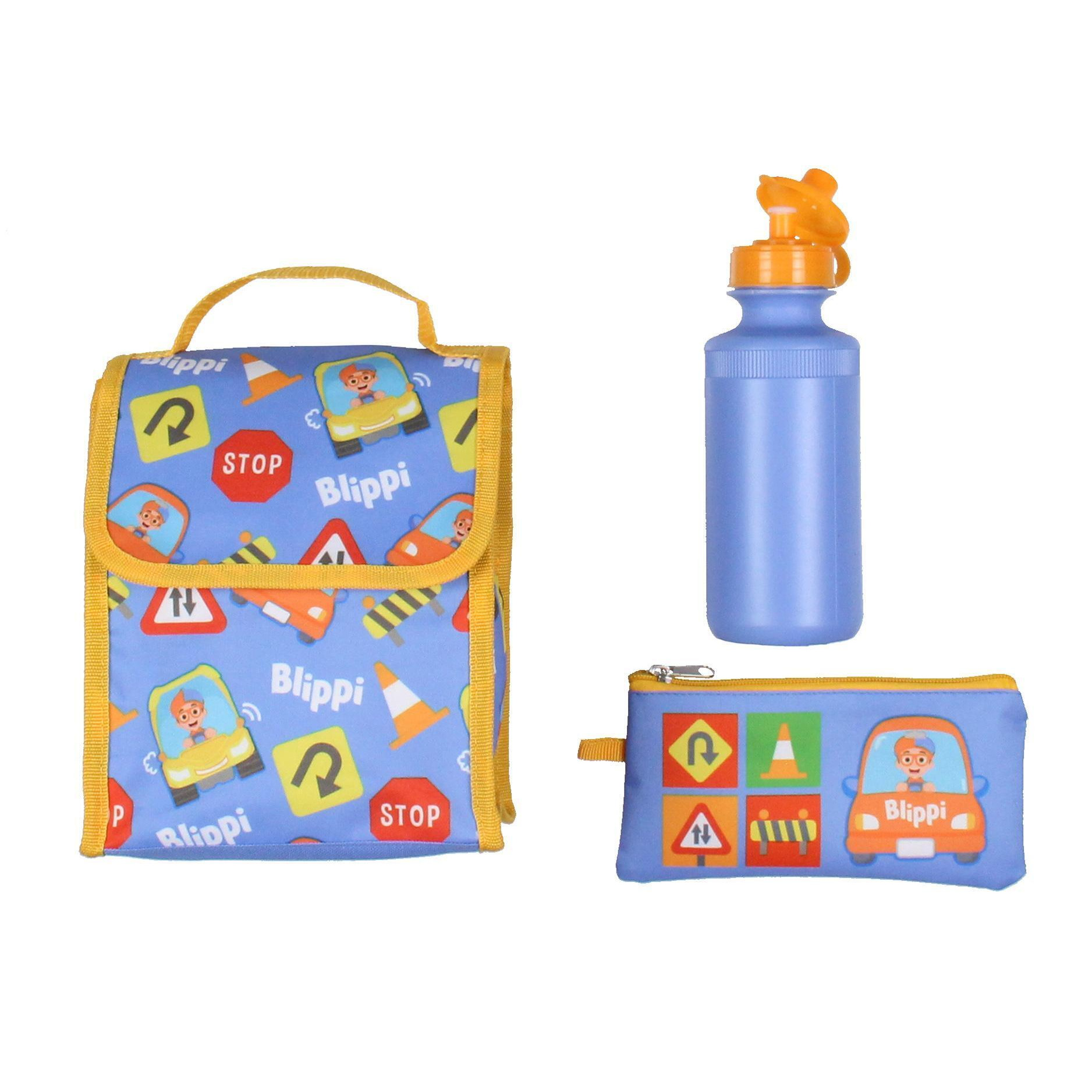 Blippi Backpack Safety First Kids School Travel Backpack 5 PC Set with Lunch Box Multicoloured
