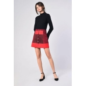 Womens **Patchwork Skirt by by Glamorous - Red, Red Womens **Patchwork Skirt by by Glamorous - Red, Red