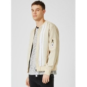 Mens Brown SIMPLE CLOTHING Stone Stripe Bomber Jacket*, Brown Mens Brown SIMPLE CLOTHING Stone Stripe Bomber Jacket*, Brown