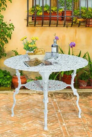 Antique Victorian Cast Aluminum Patio Dining Table White Heart Antique Victorian Cast Aluminum Patio Dining Table White Heart