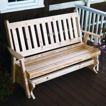 A L Furniture Yellow Pine Traditional English Outdoor Bench