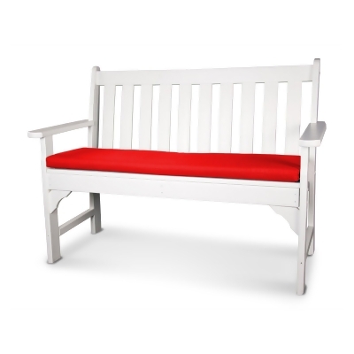 Ateeva Sunbrella Solid Color Outdoor Bench And Swing Seat Cushion Logo Red