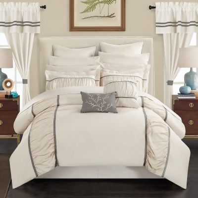Auburn 24 Piece Bed In A Bag King Comforter Set By Chic Home Beige