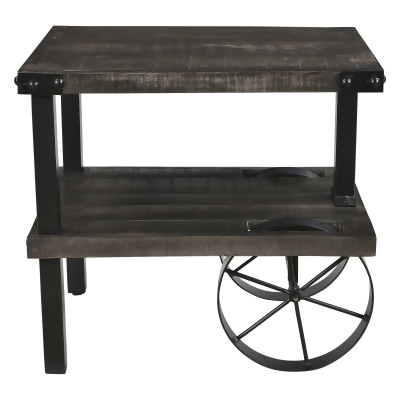 Nspire Solid Wood Cart Wheel End Table From Hayneedle Com At Shop Com