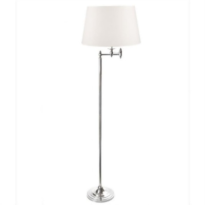 Macleay Metal Swing Arm Floor Lamp Antique Silver Ivory From Macleay Metal Swing Arm Floor Lamp