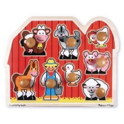 Melissa & Doug Farm Friends Large Wooden Peg Puzzle Melissa & Doug Farm Friends Large Wooden Peg Puzzle