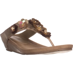 Womens Kenneth Cole Reaction Great Party Wedge Sandals Soft Gold - 5 US / 35 EU