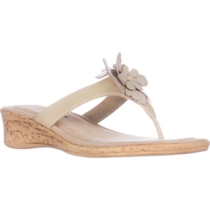 Womens Tuscany Easy Street Gilda Wedge Thong Sandals Natural - 6 N US