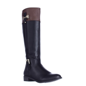 Womens Ks35 Deliee Flat Knee-High Boots Black/Cognac - 5.5 US