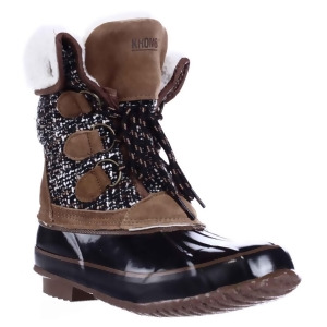 Womens Khombu Jenna Fleece Lined Mid Calf Winter Boots Black/Tan - 5 US