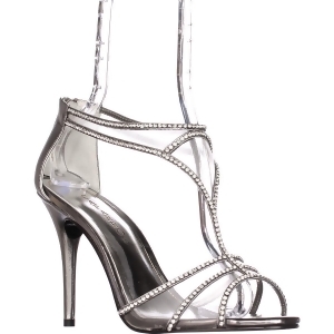 Womens Caparros Bluebell Mesh T-Strap Sparkle Dress Sandals Pewter Metallic - 7.5 US