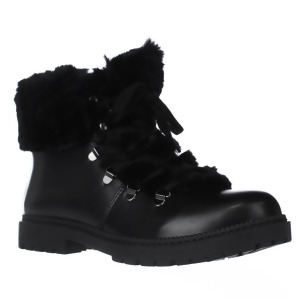 Womens I35 Pamelia Faux Fur Combat Boots Black - 8.5 US
