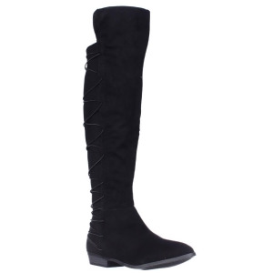 Womens Mg35 Cayln Over-the-Knee Strappy Boots Black - 7 US