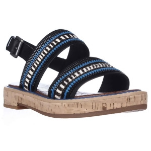Womens Sam Edelman Nala Flat Sling-Back Sandals Zebra/Blue Zip Leather - 7.5 US / 38 EU