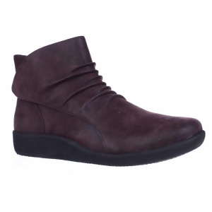Womens Clarks Sillian Chell Ruched Comfort Boots Aubergine - 5 US / 35 EU