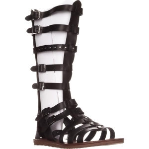 Womens Seven Dials Sarita Knee-High Gladiator Sandals Black/Smooth - 8 US