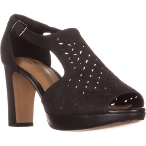 Womens Clarks Jenness Energy Comfort Sandals Black Leather - 9.5 US / 41 EU