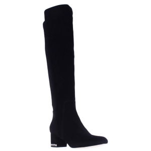 Womens Michael Michael Kors Sabrina Over The Knee Stretch Heel Chain Boots Black - 5.5 US / 35.5 EU