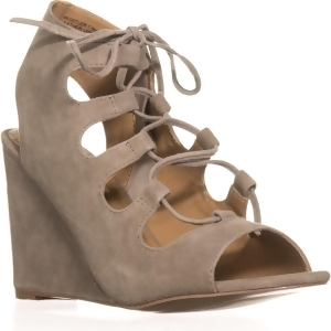 Womens Steve Madden Whistler Peep-Toe Wedge Pumps Taupe Suede - 8 US