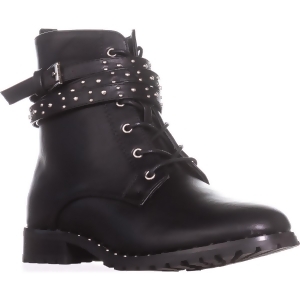Womens Wanted Spirals Buckle Strap Lace-Up Ankle Booties Black - 6 US