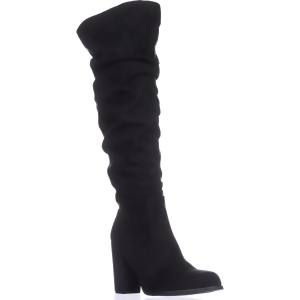 Womens madden girl Cinder Knee-High Slouch Boots Black Fabric - 10 US