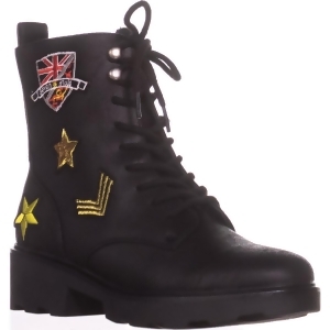 Womens Seven Dials Kris Embroidered Combat Boots Black - 6.5 US