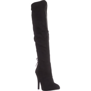 Womens Nina Keely Over-The-Knee Rear Lace Boots True Black - 5 US / 35 EU