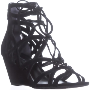 Womens Kenneth Cole New York Dylan Wedge Strappy Sandals Black - 8 N US / 39 EU