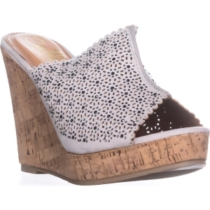 Womens callisto Lovie Embellished Platform Wedge Sandals Grey - 11 US