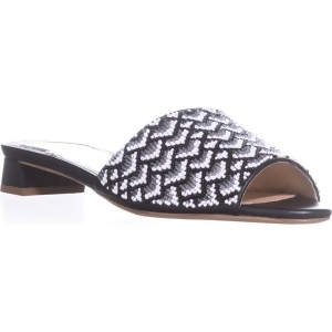 Womens Jerome C. Rousseau Delair Beaded Slide Sandals Black/White - 6.5 US / 36.5 EU