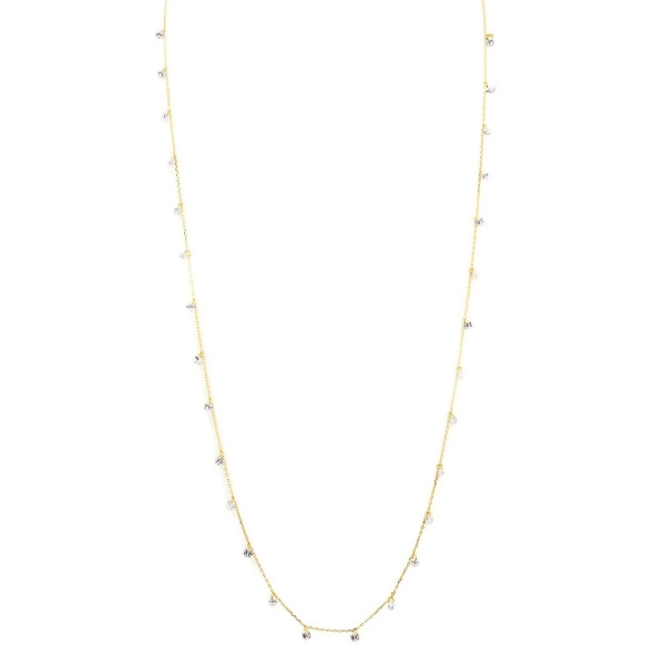 LALA - Pierced Round Cut Necklace - Gold | Clear