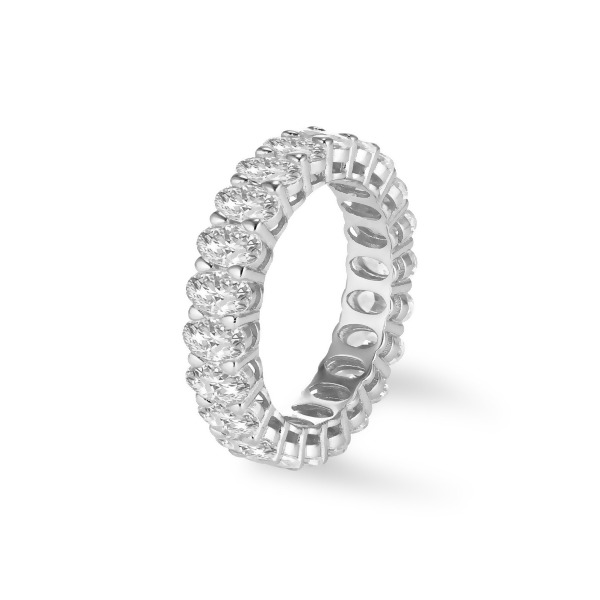 KIMBERLY - Oval Cut Eternity band - Size 5 - Silver | Clear