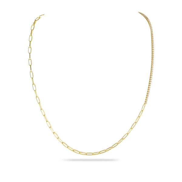 ARIA - Multi Use Link and Stone Choker - Gold | Clear
