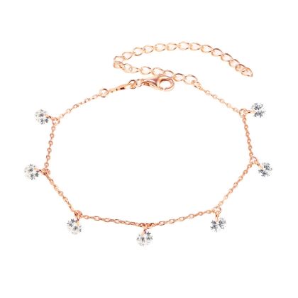 DESI - Pierced Round Cut Bracelet - Rose Gold | Clear