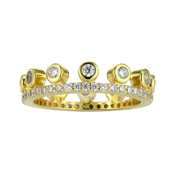 PRIYA - Crown Ring (SPECIAL) - Size 5 - Gold | Clear