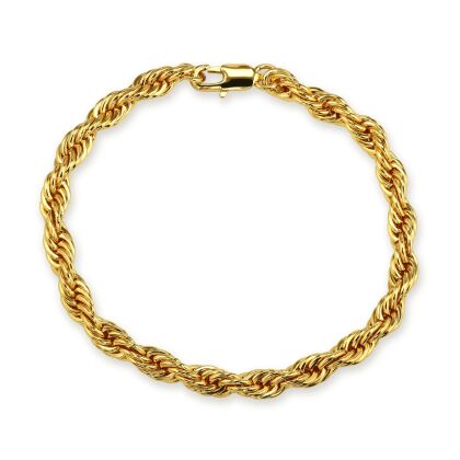 LEON – Extended 6 mm Rope Chain Bracelet - Size 8.5” – Gold