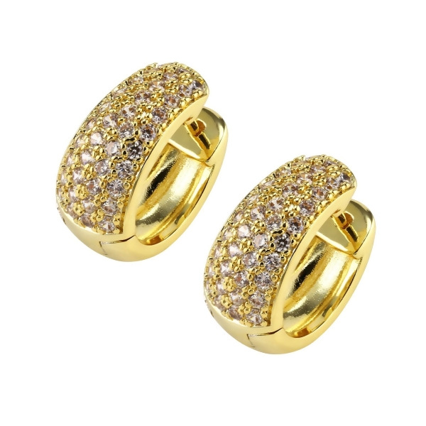 MACY – Micro Pave Hoops - Gold | Clear