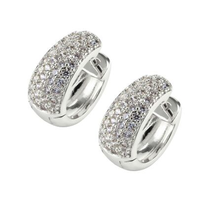 MACY – Micro Pave Hoops - Silver | Clear