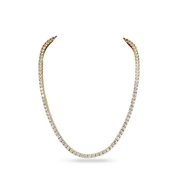 CANDICE - Simulated Diamond Tennis Necklace - Gold | Clear