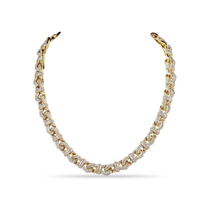 LO – Pavé Infinity Link Collar Necklace - Gold | Clear