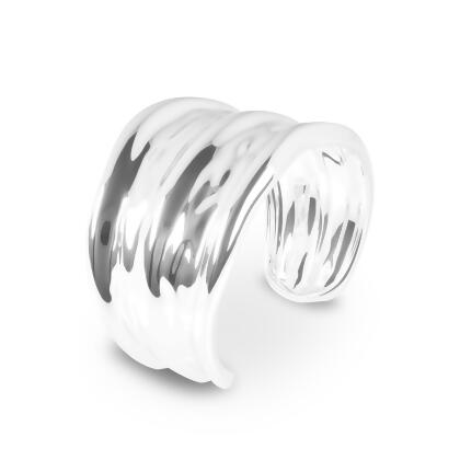 JACLYN – Wide Wrist Cuff - Silver