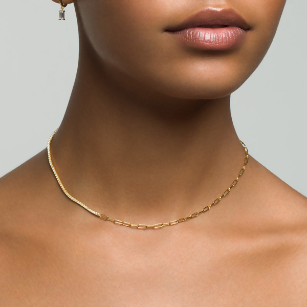 ARIA - Multi Use Link and Stone Choker - Gold | Clear