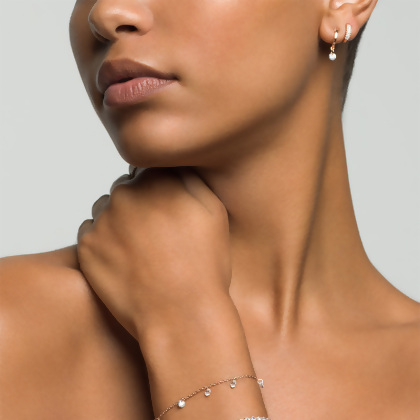 DESI - Pierced Round Cut Bracelet - Rose Gold | Clear