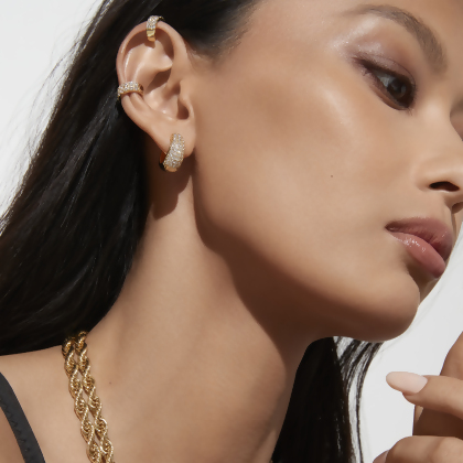 MACY – Micro Pave Hoops - Silver | Clear