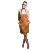 Faux Suede Dungaree Dress - Brown Lightweight Bib overall skirt short skirt with Faux Suede Dungaree Dress - Brown Lightweight Bib overall skirt short skirt with