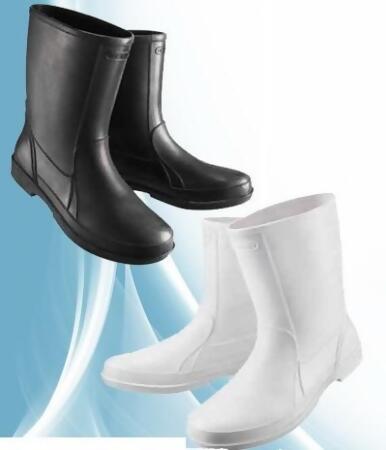 【達新牌】皮紋晴雨男短統雨鞋:A12白色、A13黑色 