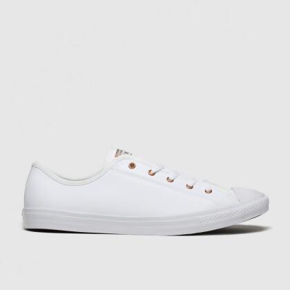 white & gold all star dainty gs ox trainers